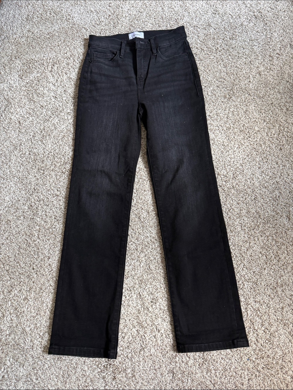 Frame Denim Women’s Straight Leg Jeans in Black
